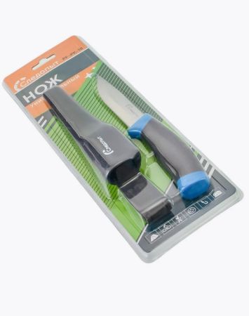 Нож Следопыт раздел.универ.прорезиненная ручка 100мм в чехле