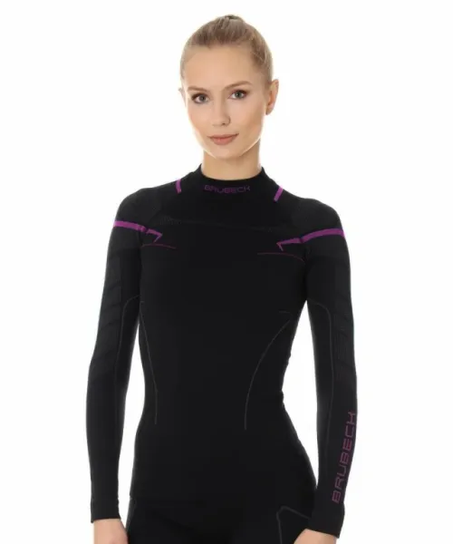 Футболка Brubeck Thermo Nilit Heat черный/розовый женская в Тюмени