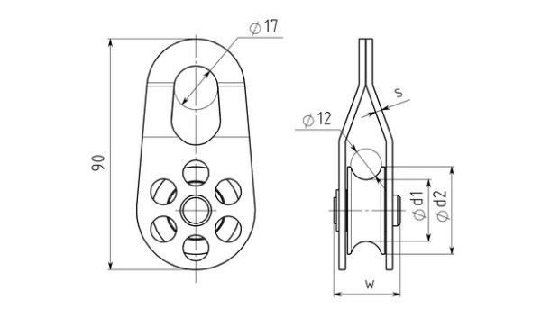  Блок-ролик Вертикаль стальной в Тюмени  