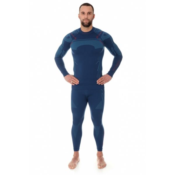 Футболка Brubeck Thermo Nilit Heat черный/голубой мужская в Тюмени