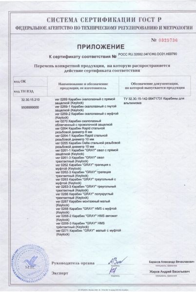  Карабин Вертикаль «GRAY» трапеция с муфтой (Keylock) в Тюмени  