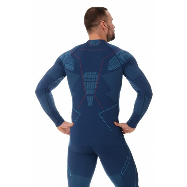 Футболка Brubeck Thermo Nilit Heat черный/голубой мужская в Тюмени