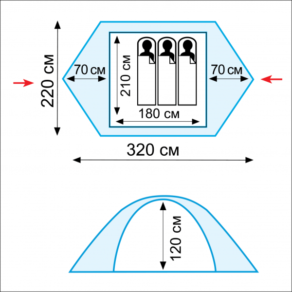 Палатка Tramp Scout 3 V2 зеленый