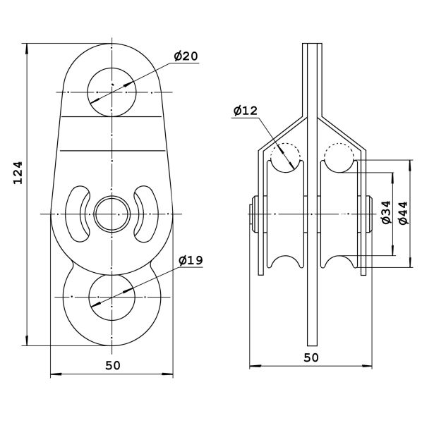  Блок-ролик Орион-Альп двойной сталь с подшипником в Тюмени  