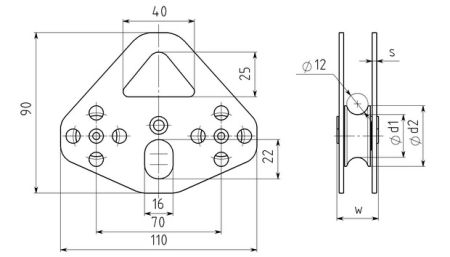  Блок-ролик Вертикаль Тандем дюраль с подшипником  в Тюмени  