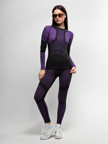 Комплект термобелья X-Line Sport женский черный с фиолетовым NEW в Тюмени