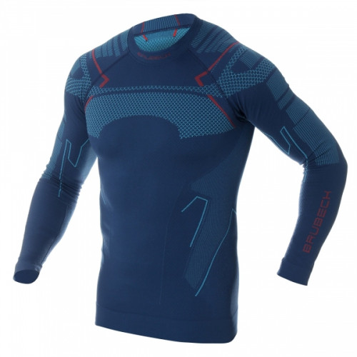 Футболка Brubeck Thermo Nilit Heat черный/голубой мужская в Тюмени