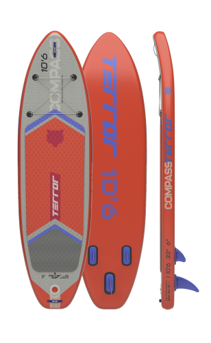 Надувной двухслойный SUP TERRO 10'6*33"*6" COMPASS red