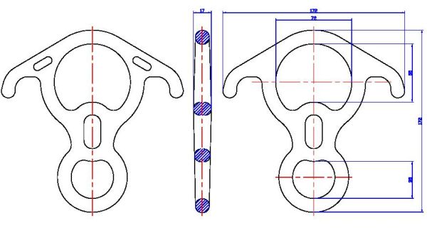  Спусковое устройство Вертикаль 8 рогатая большая дюраль 4000кг в Тюмени  