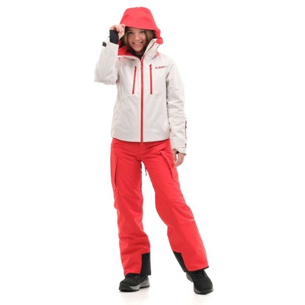 Куртка горнолыжная Dragonfly утепленная Gravity Premium Woman Gray-Red в Тюмени